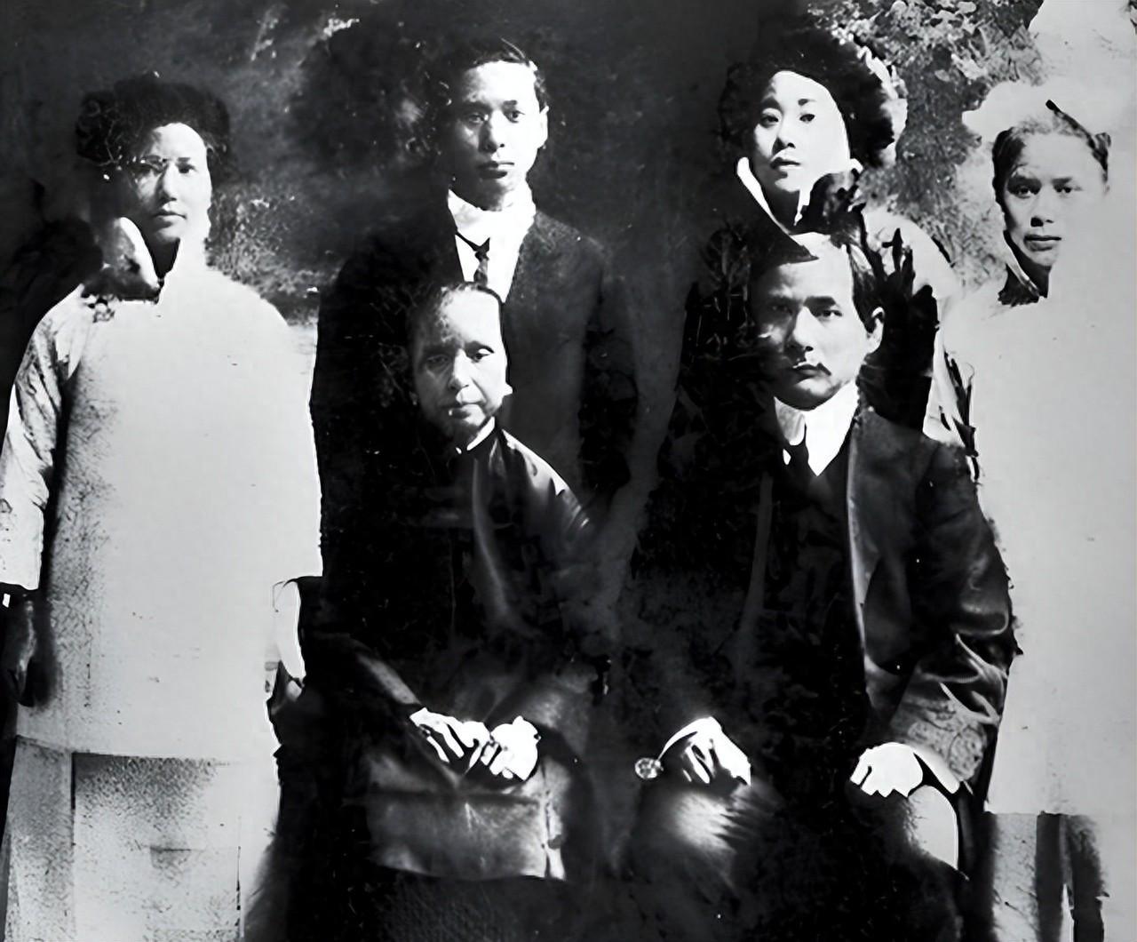 MK体育-1910年，孙中山原配和三个孩子合影，容貌憔悴，命运坎坷！